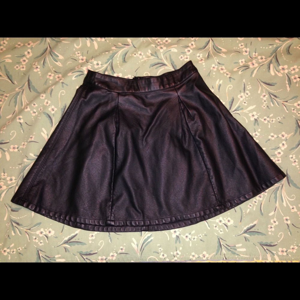Faux Leather Skater Skirt Charlotte Russe