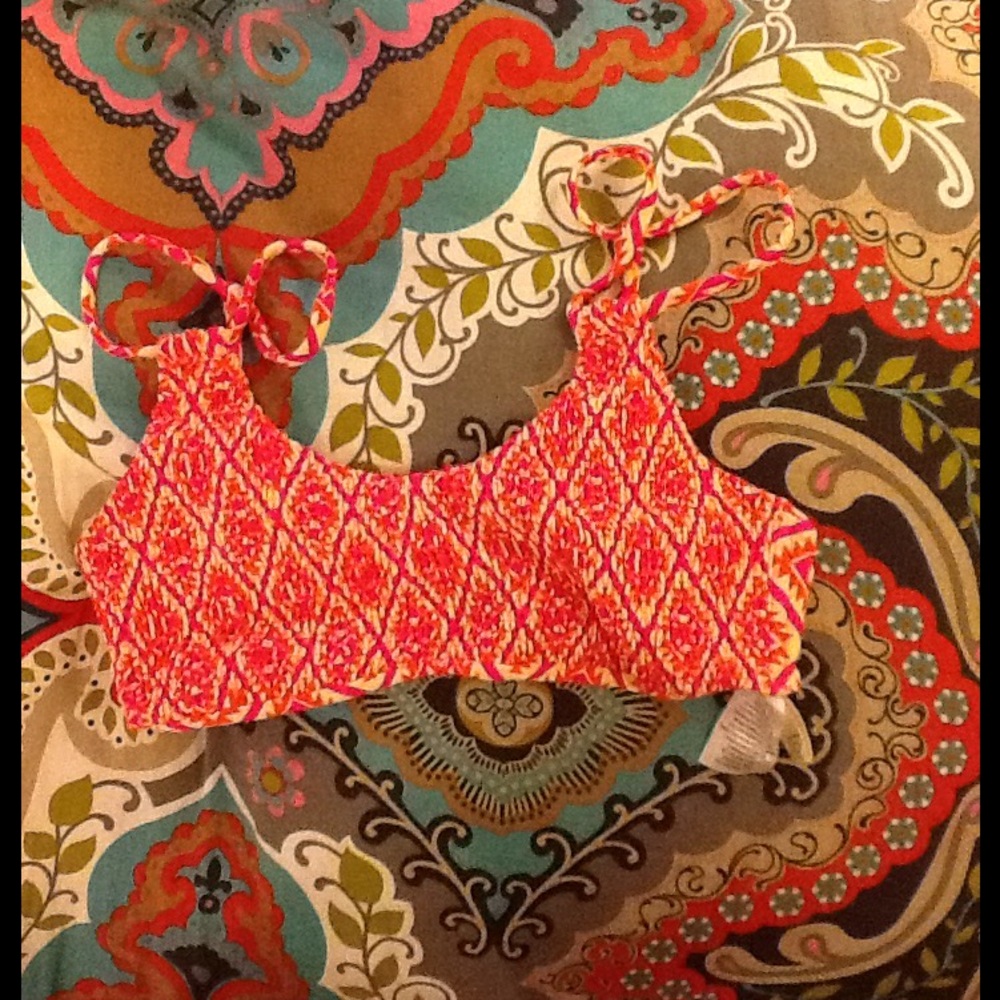 NWT Tori Praver pink and orange swim top