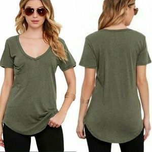 Olive T-shirt Front Pocket