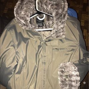 Winter coat; Olive sheen