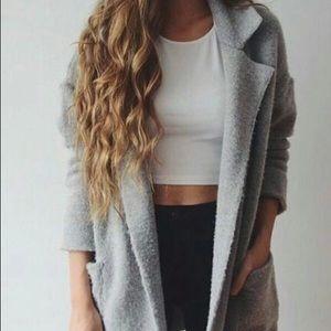 Blended Heather Grey Wool Coat