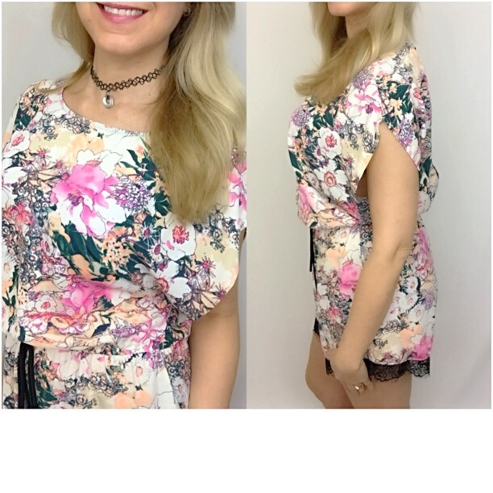 Sweet Sexy Flirty Floral Lace Romper S/M - Picture 3 of 8