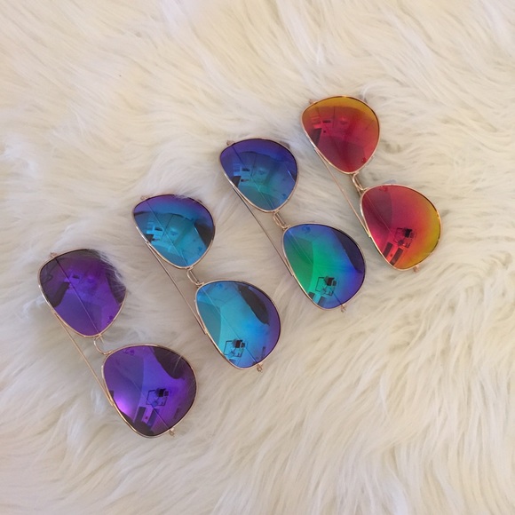 •last 1• RoseGold Framed Hot Pink Mirrored Aviator - Picture 4 of 8