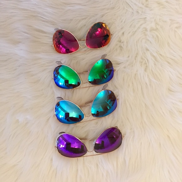 •last 1• RoseGold Framed Hot Pink Mirrored Aviator - Picture 6 of 8