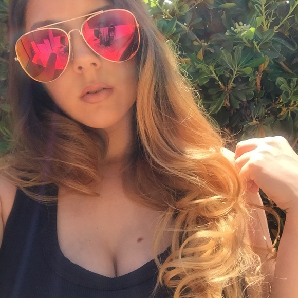 •last 1• RoseGold Framed Hot Pink Mirrored Aviator - Picture 8 of 8