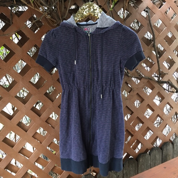 Roxy Other - {Roxy} Navy Striped Hoodie Swimsuit Coverup S