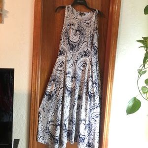 Reborn blue and white paisley handkerchief dress