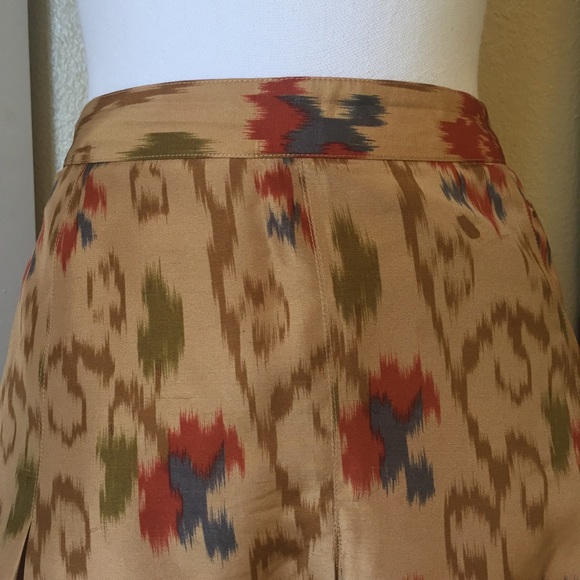 J.Jill Floral Tribal Pleated Silk Skirt - Picture 2 of 4
