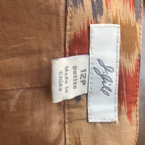 J.Jill Floral Tribal Pleated Silk Skirt - Picture 4 of 4