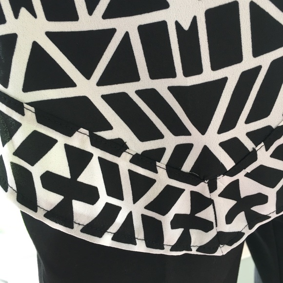 NEW INC asymmetrical black white cami long top - Picture 3 of 5