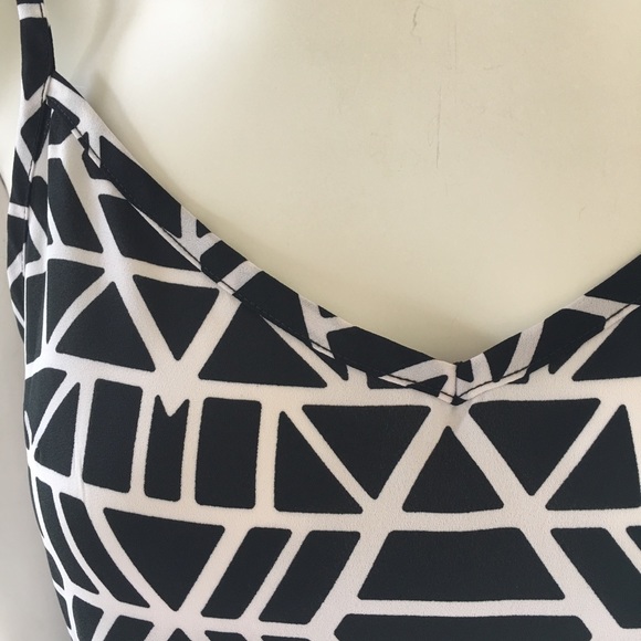 NEW INC asymmetrical black white cami long top - Picture 4 of 5