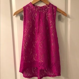 love, FiRE Mock Neck Lace Top