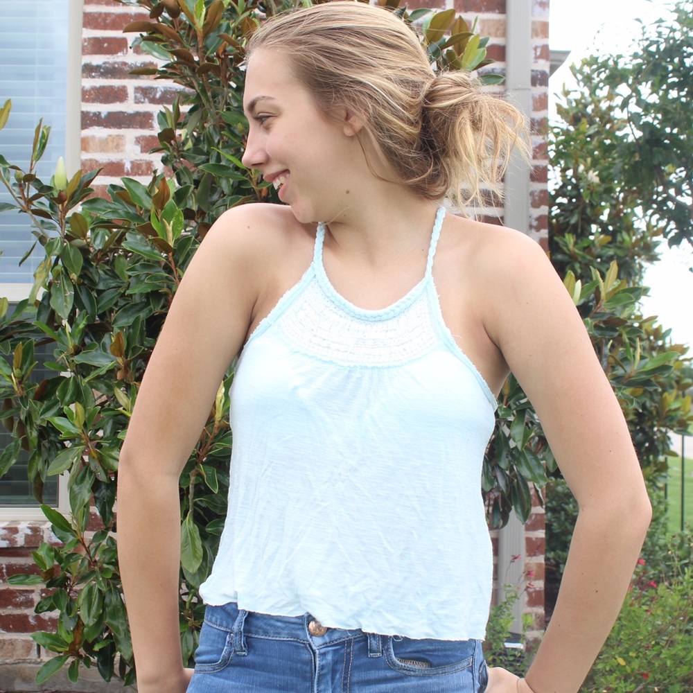 abercrombie blue tank top