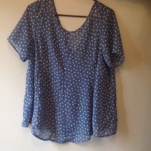 Sheer blue star top