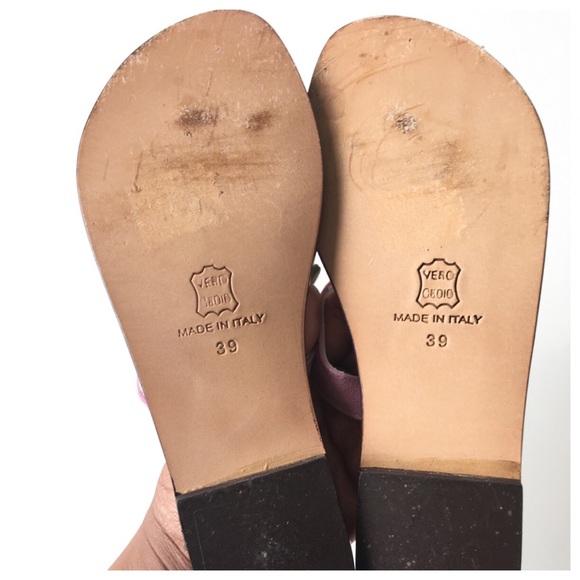 Emanuela Caruso Pink Suede Jeweled Slides - Picture 5 of 8