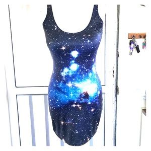 BlackMilk Navy Galaxy Dress M