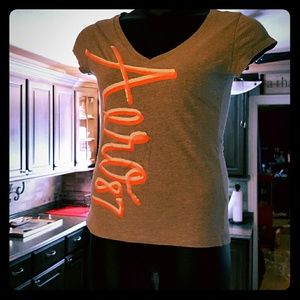 Women's Aeropostale V neck Gray T shirt