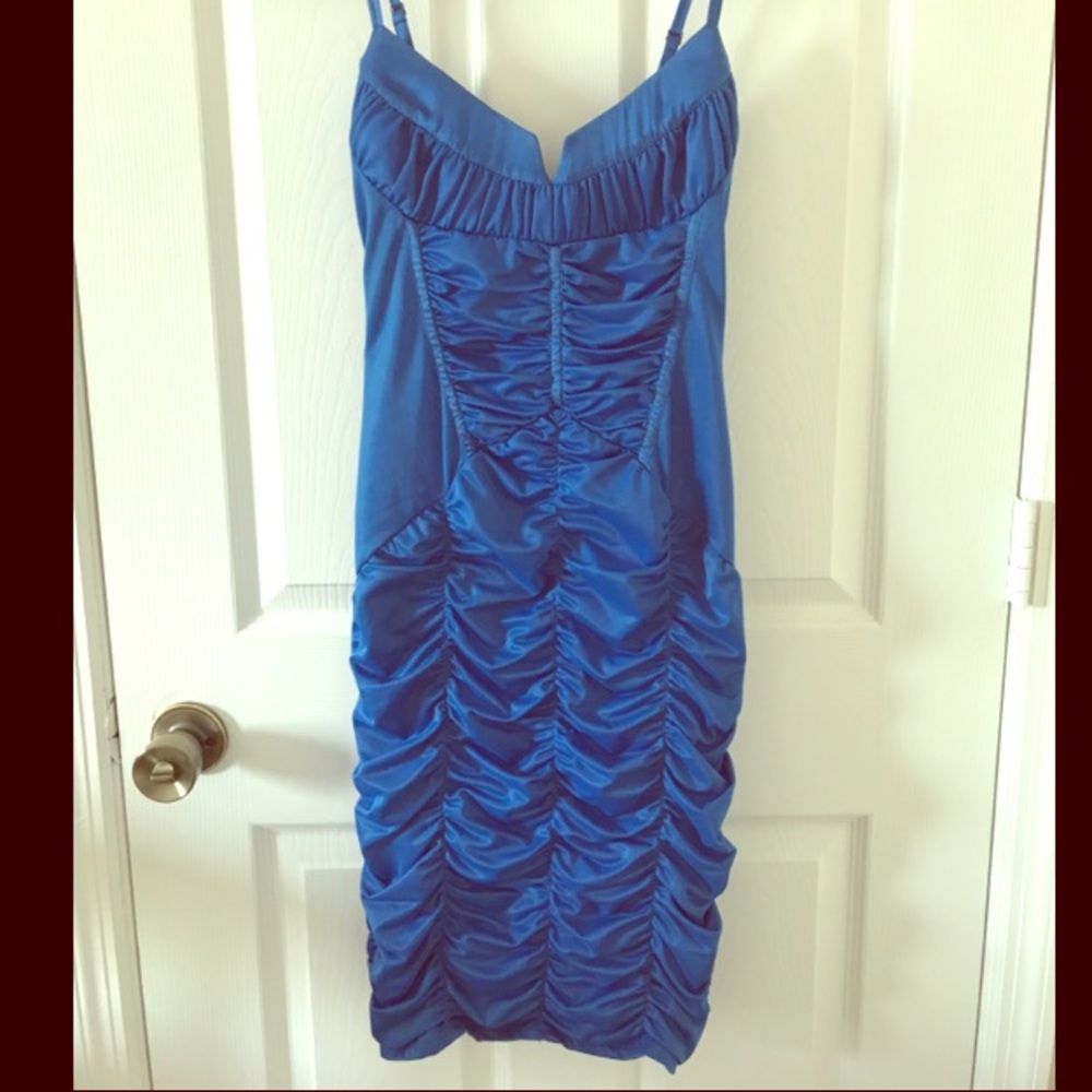 Blue ribbed dress