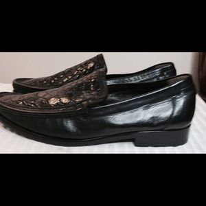 MELZAN Men Crocodile Shoes Size 10.5 Black