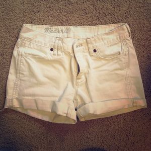 Madewell white denim shorts