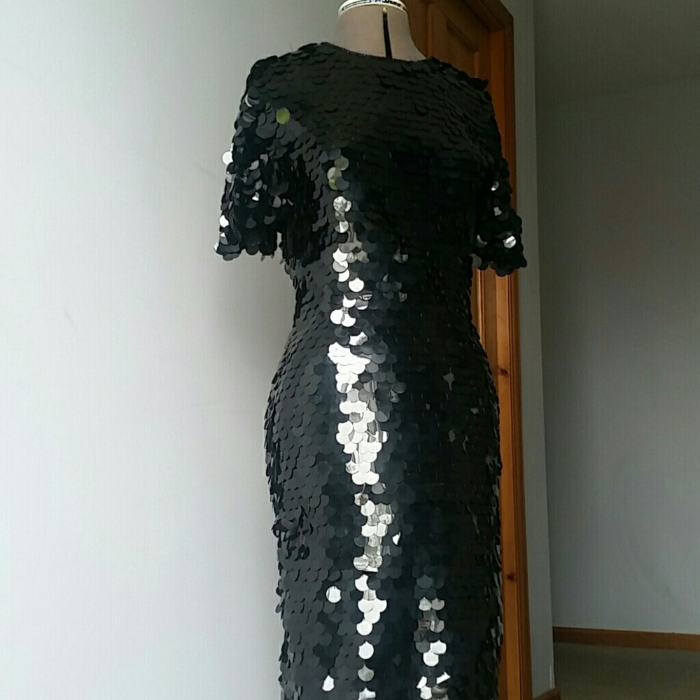 *Vintage* Black Sequin Dress