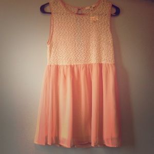 Peach knitted sheer top