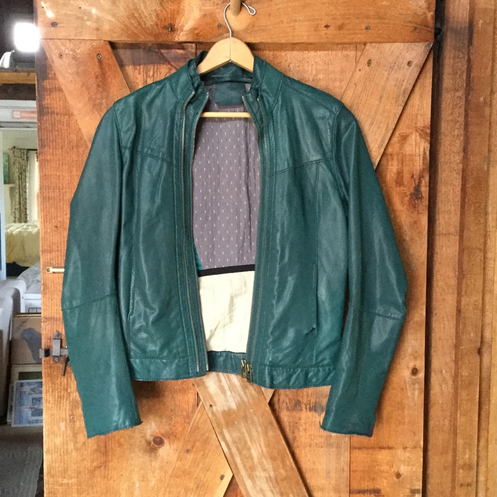 Green zadig et Voltaire leather jacket