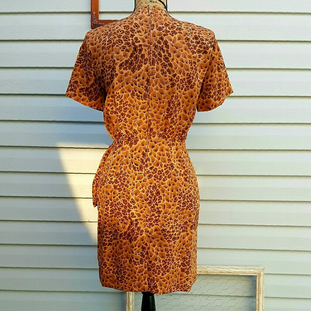 Jungle-print dress petite size 4 - Picture 4 of 6