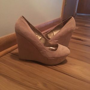 Nude wedge heels