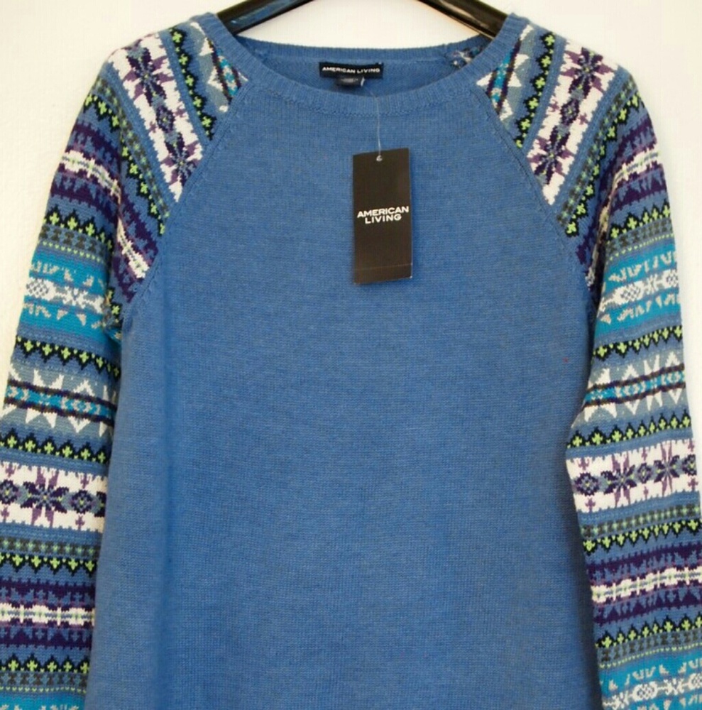 American Living Womens sweater  blue knit pullover