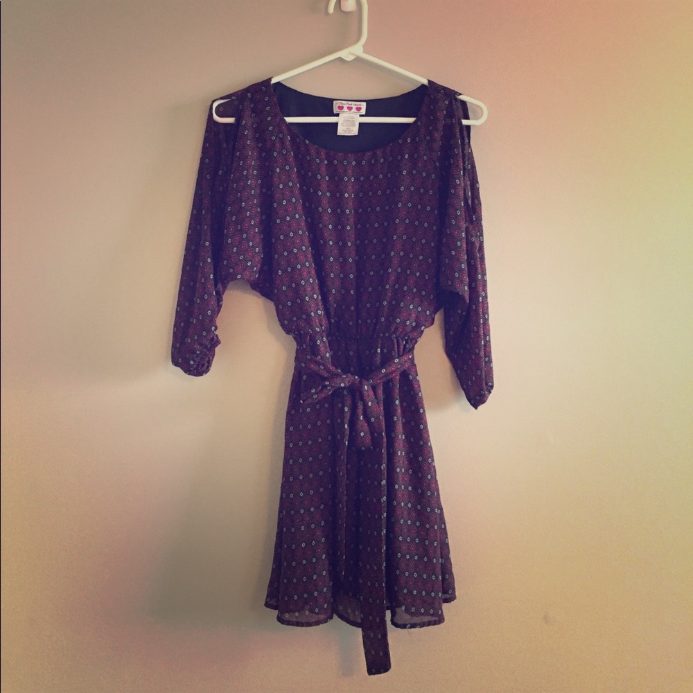 Belted Long Sleeve Skater Dress