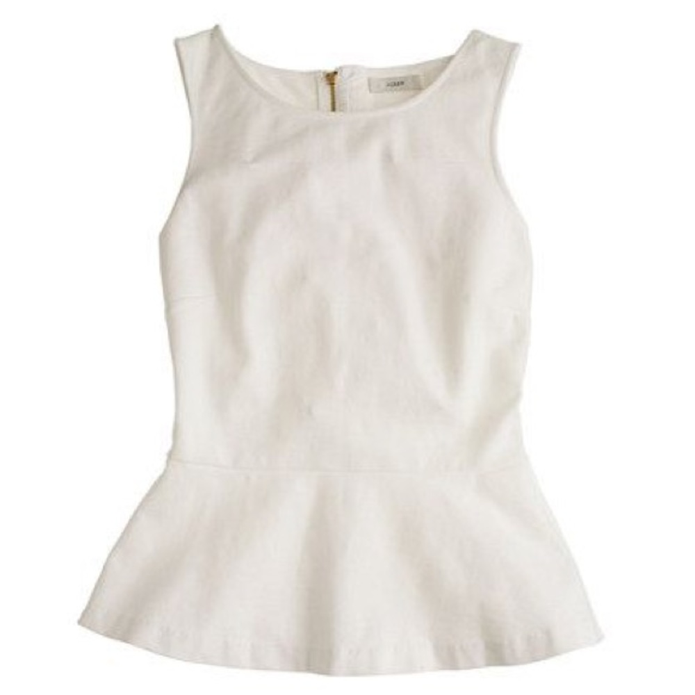 White ponte peplum J.Crew top size S