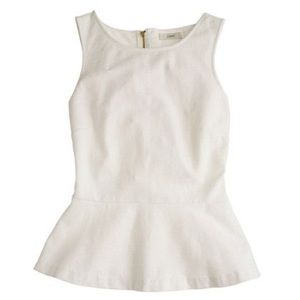 White ponte peplum J.Crew top size S