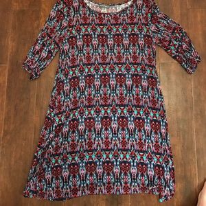 Patterned 3/4 sleeve dress