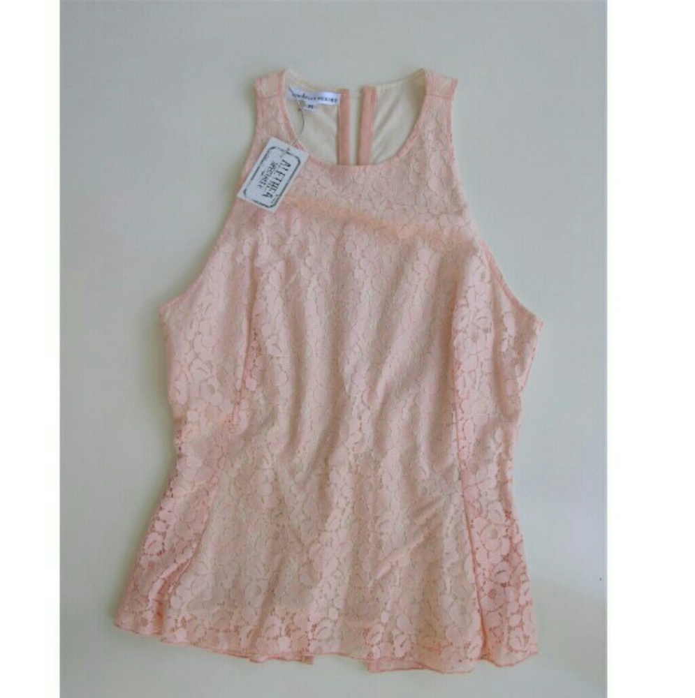 Michelle Hebert Pink Lace Tank 4/6 NWT