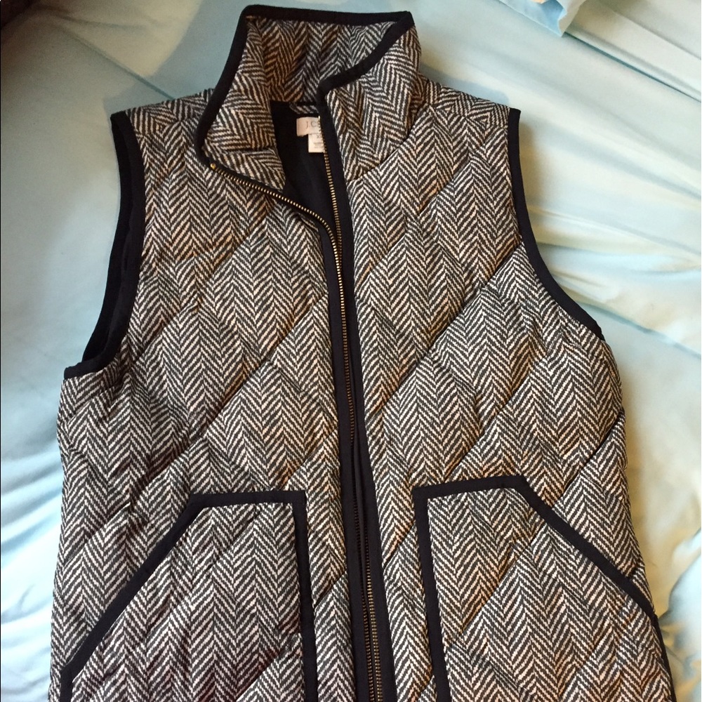 J crew herringbone vest size xs