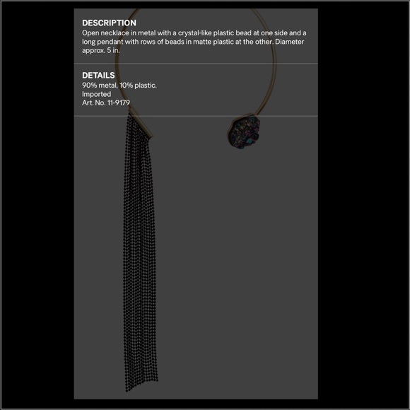 H&M coachella Open Necklace Gold, Crystal, Fringe - Picture 2 of 8