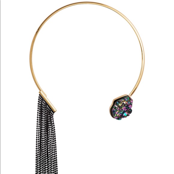 H&M coachella Open Necklace Gold, Crystal, Fringe - Picture 4 of 8