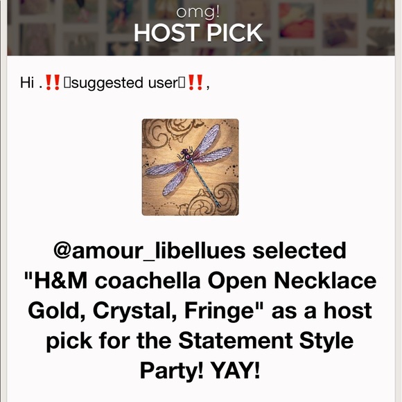 H&M coachella Open Necklace Gold, Crystal, Fringe - Picture 6 of 8