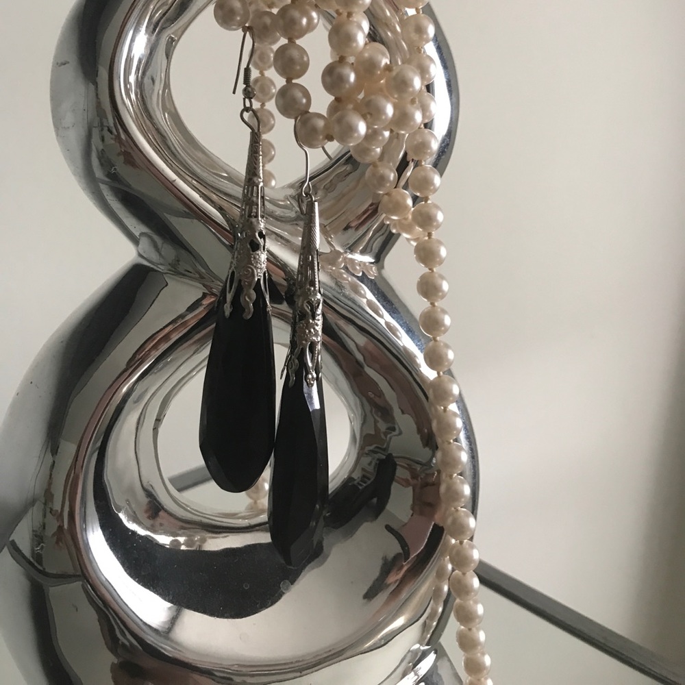 Beautiful black onyx drop earrings