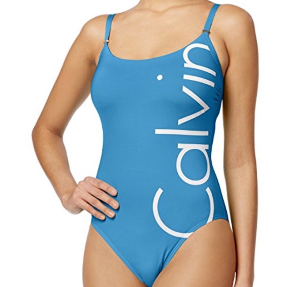 Calvin Klein Women's Logo Classic One-Piece Swim