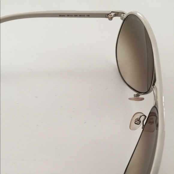 Tom Ford white/brown Silvano TF112 sunglasses
