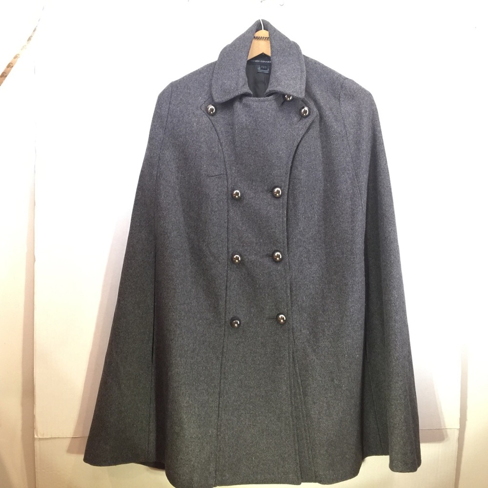 Dark Grey Wool Cape Coat