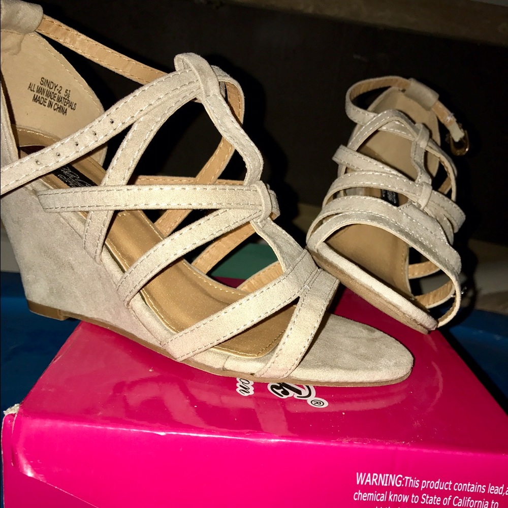 cute nude wedges