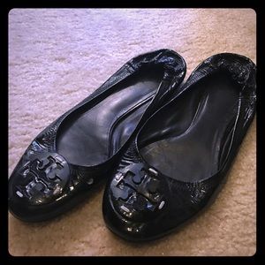 Tory Burch Reva ballet flats black patent leather