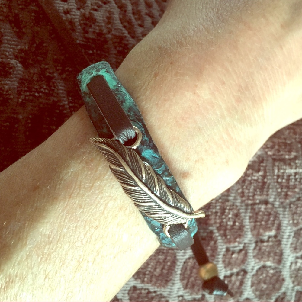 *NEW* Brass and verdigris adjustable bracelet
