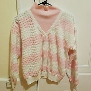 Pink & White Sweater/Turtleneck