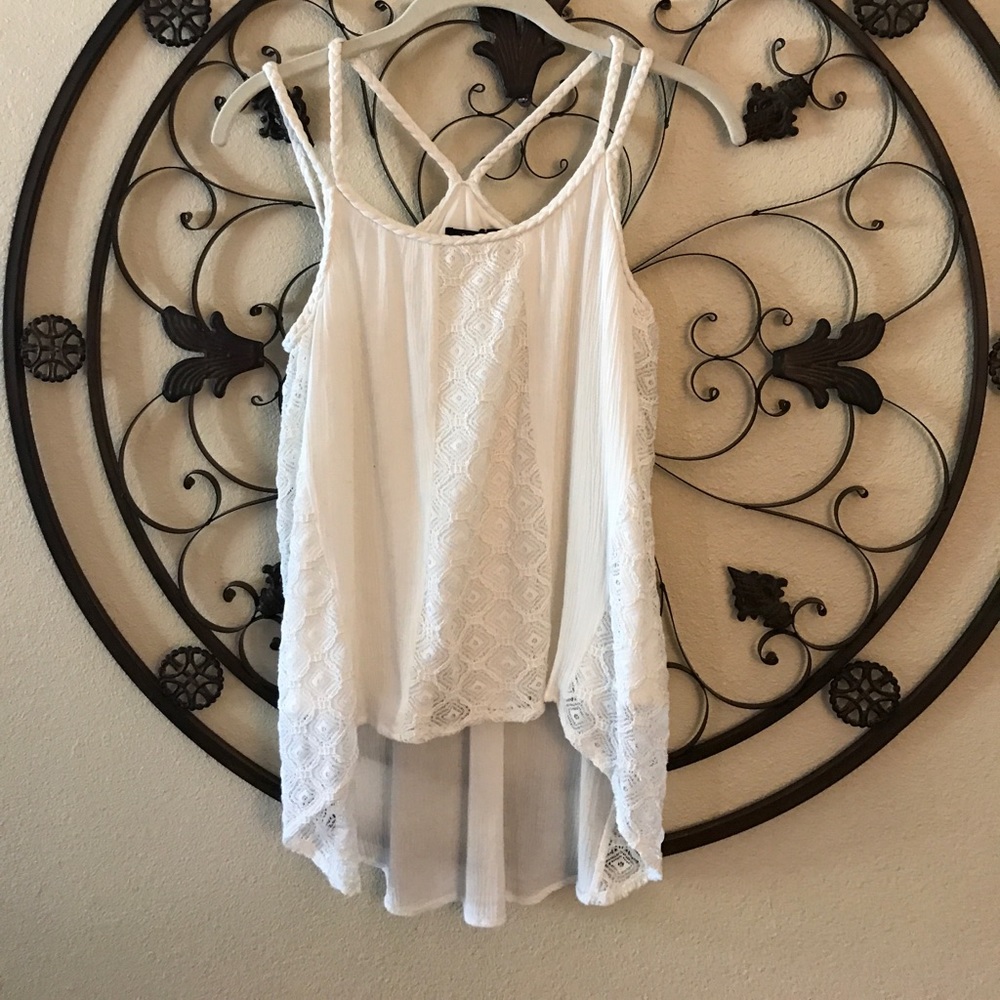White Boho tank