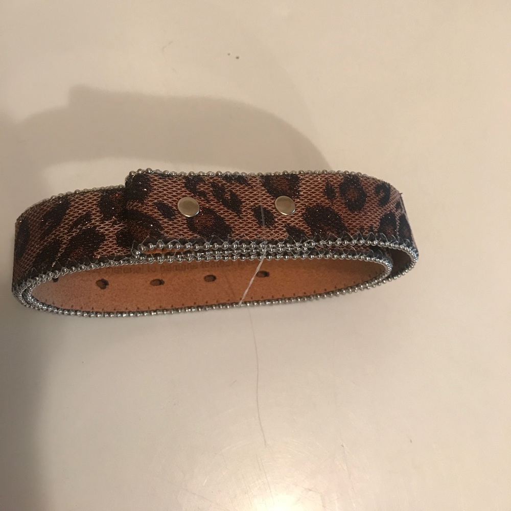 🆕Nocona Belt Co.Girl's Leopard Strap Crystal