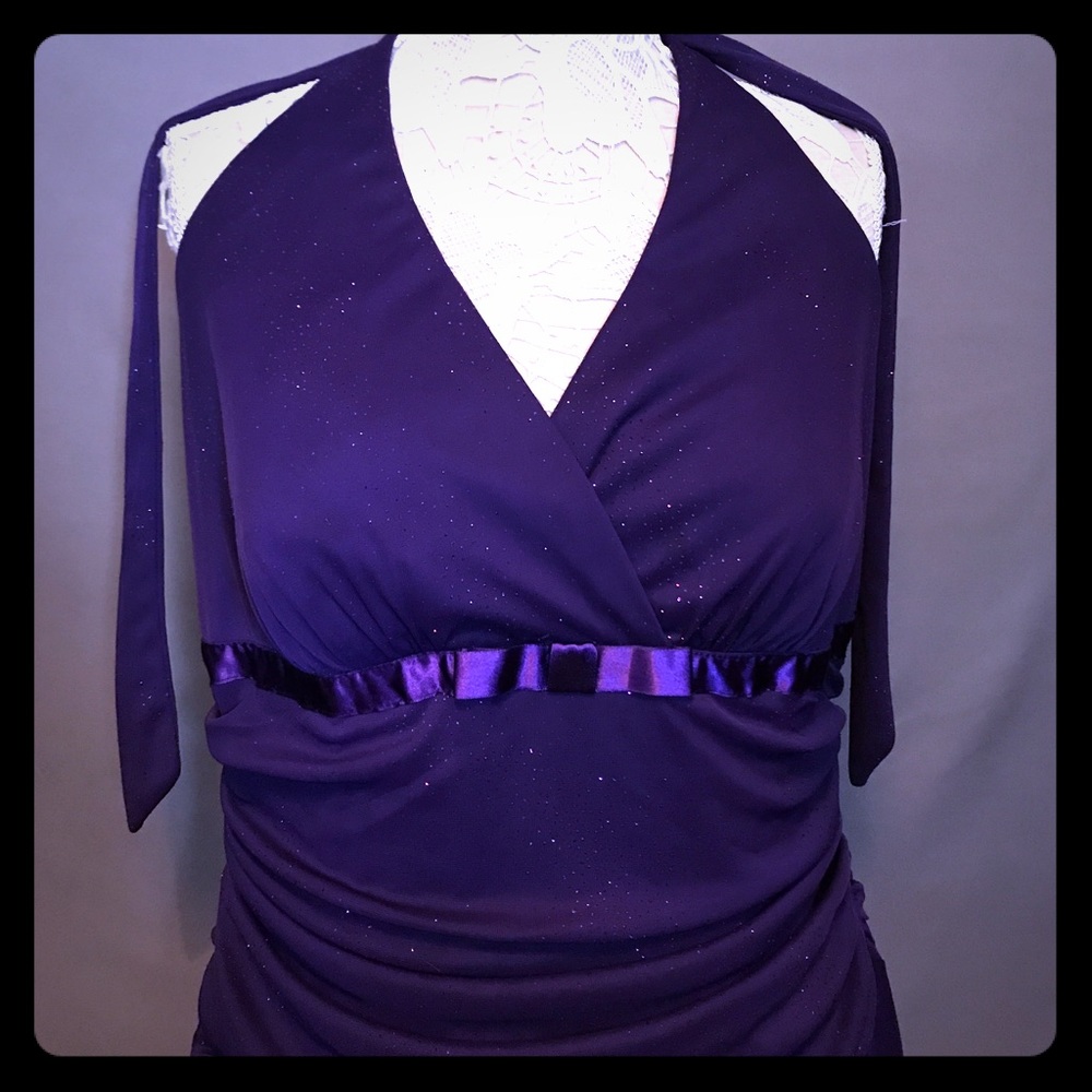 Purple halter dress